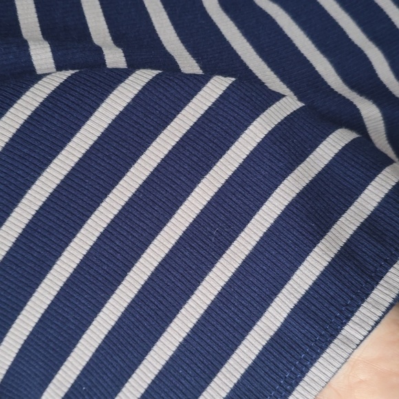 Torrid Navy Stripe mini rib knit Twist Front skater Dress 2x Nwt New 1820 - Picture 8 of 12